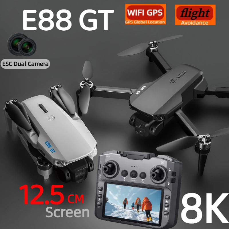 Jjrc Drone X12 - E88GT Drone 8K Professional HD 360°